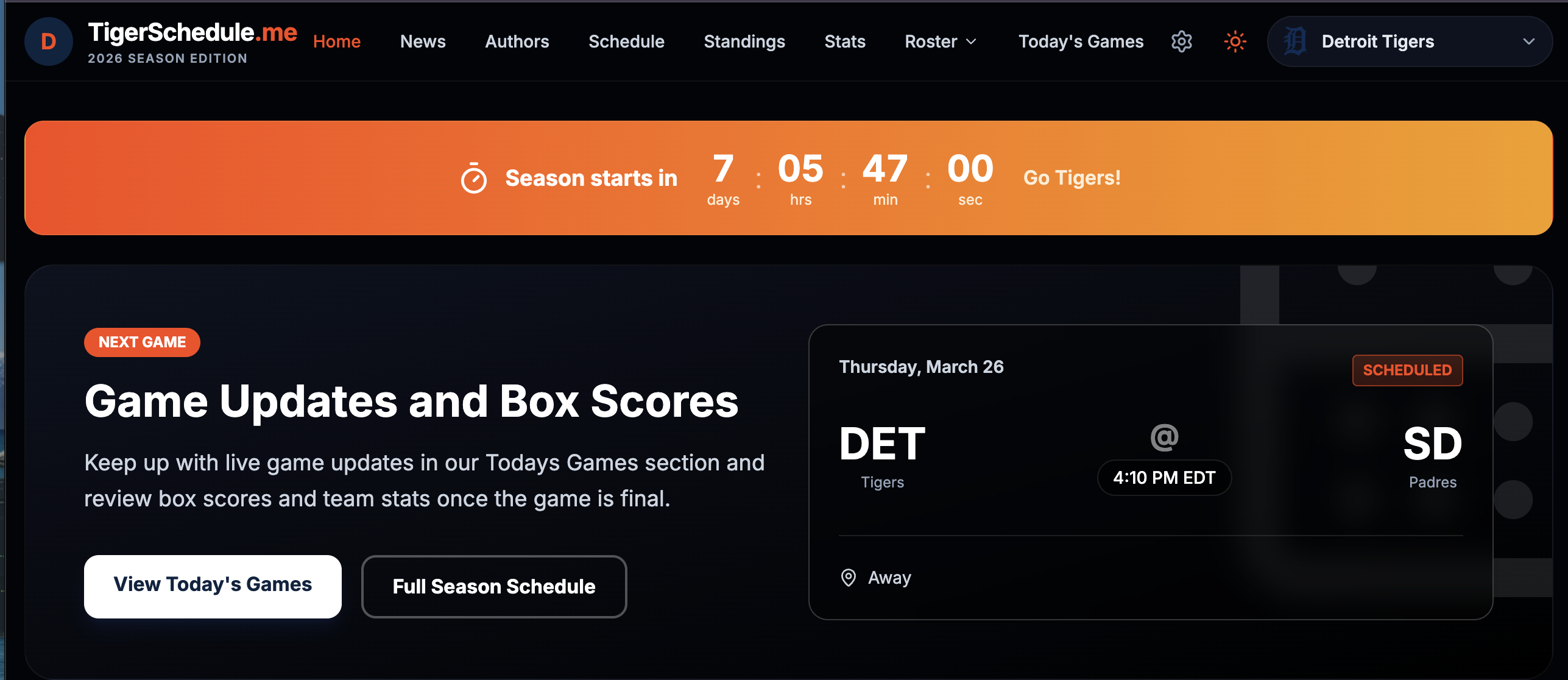 Detroit Tigers Fan Site